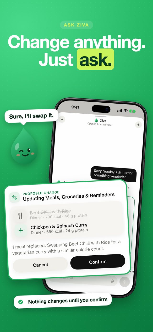 ZivaAI screenshot: Change anything by asking